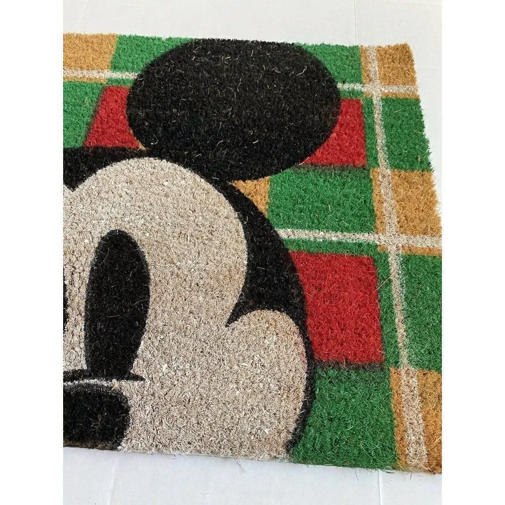 Disney Mickey Mouse Christmas‎ Holiday Season Coir Door Mat 18 x 28” Outdoor New